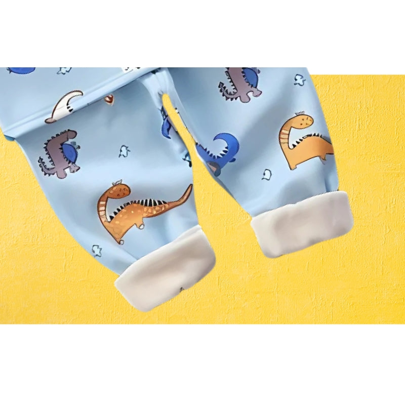 Dino World Boys Fleece-Lined Cotton Blend Outfit – Fun Dinosaur Two-Piece Set