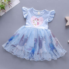 Princess Unicorn Girls Dress – Soft Cotton Liner Party Wear