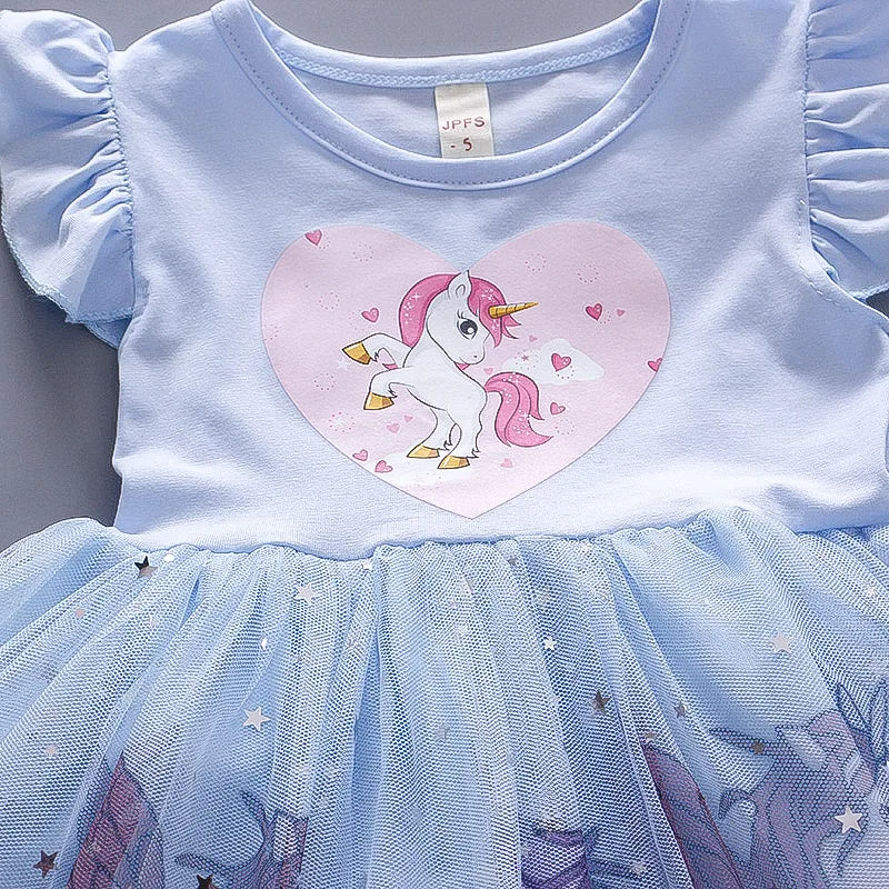 Princess Unicorn Girls Dress – Soft Cotton Liner Party Wear