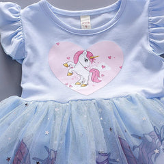 Princess Unicorn Girls Dress – Soft Cotton Liner Party Wear