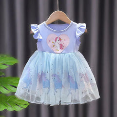 Princess Unicorn Girls Dress – Soft Cotton Liner Party Wear