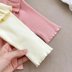 Elegant European Styled Girls Two Piece Set – Cotton Blend Top and Bottom Outfit
