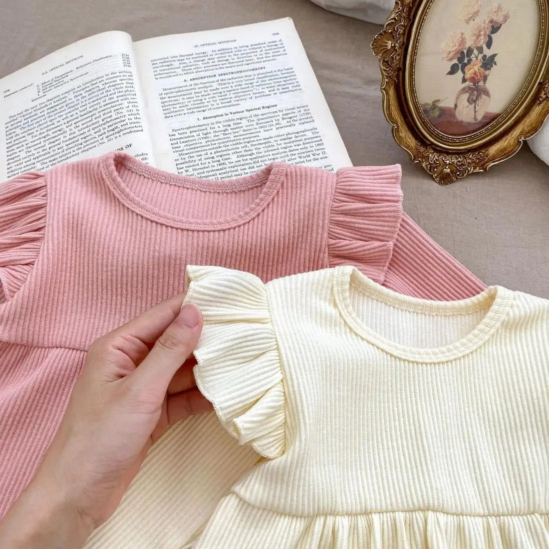 Elegant European Styled Girls Two Piece Set – Cotton Blend Top and Bottom Outfit