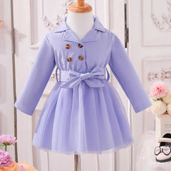 Elegant Lavender Stylish Girls Dress – Soft Cotton Blend Party Wear