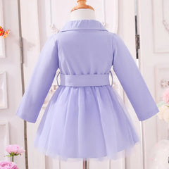 Elegant Lavender Stylish Girls Dress – Soft Cotton Blend Party Wear