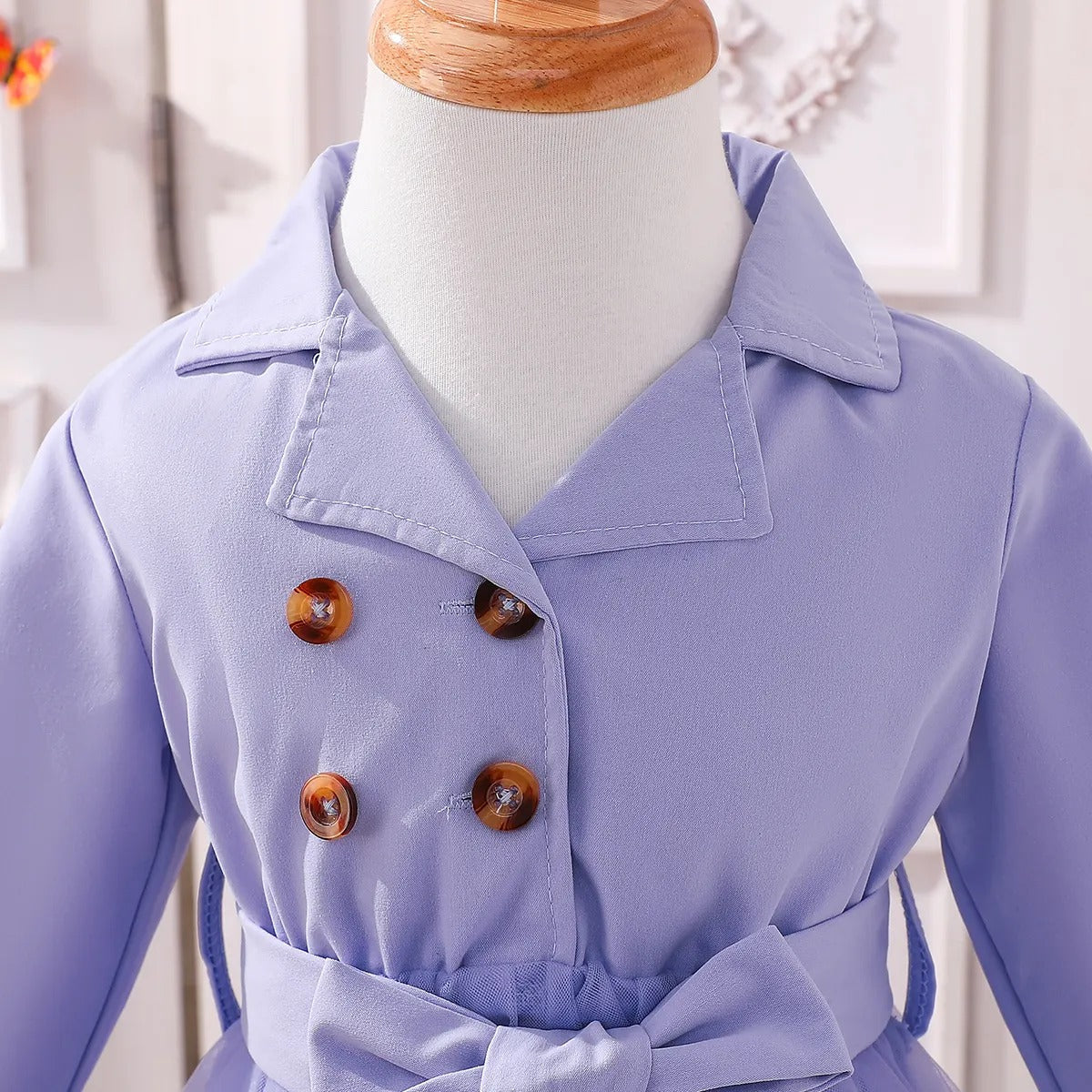 Elegant Lavender Stylish Girls Dress – Soft Cotton Blend Party Wear