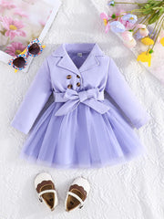 Elegant Lavender Stylish Girls Dress – Soft Cotton Blend Party Wear