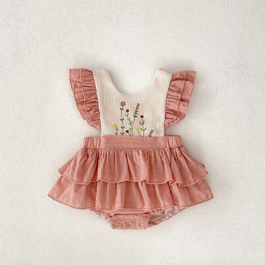 Elina Soft Ruffle Baby Girls Romper Dress – Comfortable Cotton Outfit