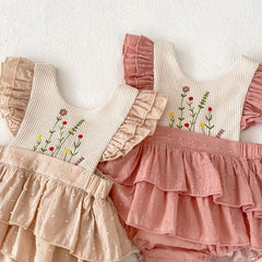Elina Soft Ruffle Baby Girls Romper Dress – Comfortable Cotton Outfit