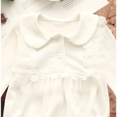 Estella Frill Baby Girls Cotton Romper with Matching Bucket Hat – Comfortable and Stylish Outfit