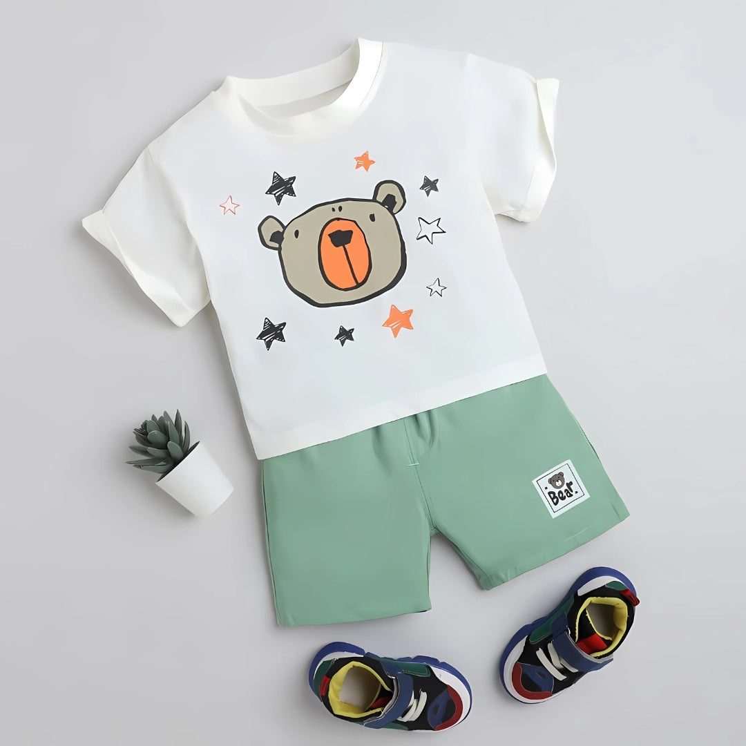 Everyday Fun Boys Cotton Blend Casual Outfit Set – Comfortable Top and Bottom