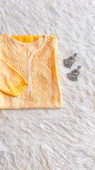 Alysha Mustard Yellow Ombre Long Rayon Kurta