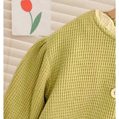 Fancy Balloon Sleeved Floral Girls Top – Stylish Cotton Blend Blouse