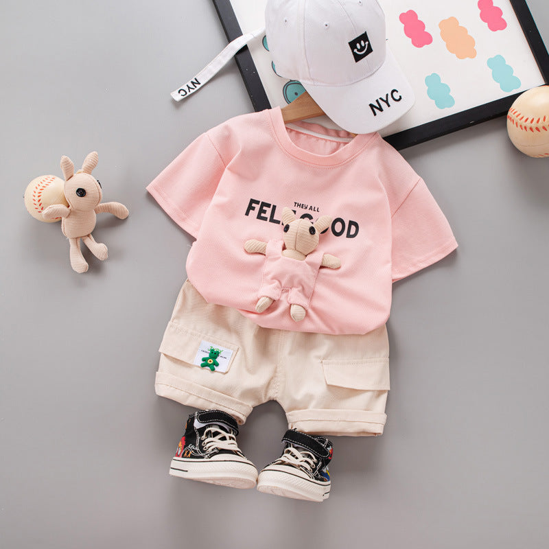 Feel Good Girls 3D Bunny Clothing Set – Soft Cotton Blend Two-Piece Outfit