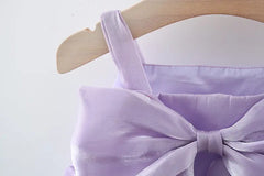 Festive Lavender Princess Girls Dress – Elegant Cotton Liner Party Wear