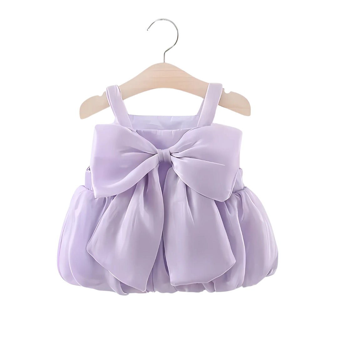 Festive Lavender Princess Girls Dress – Elegant Cotton Liner Party Wear