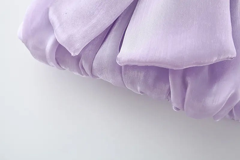 Festive Lavender Princess Girls Dress – Elegant Cotton Liner Party Wear