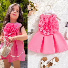 Aurea Flower Princess Baby Girls Dress – Soft Cotton Blend Outfit