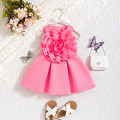 Aurea Flower Princess Baby Girls Dress – Soft Cotton Blend Outfit
