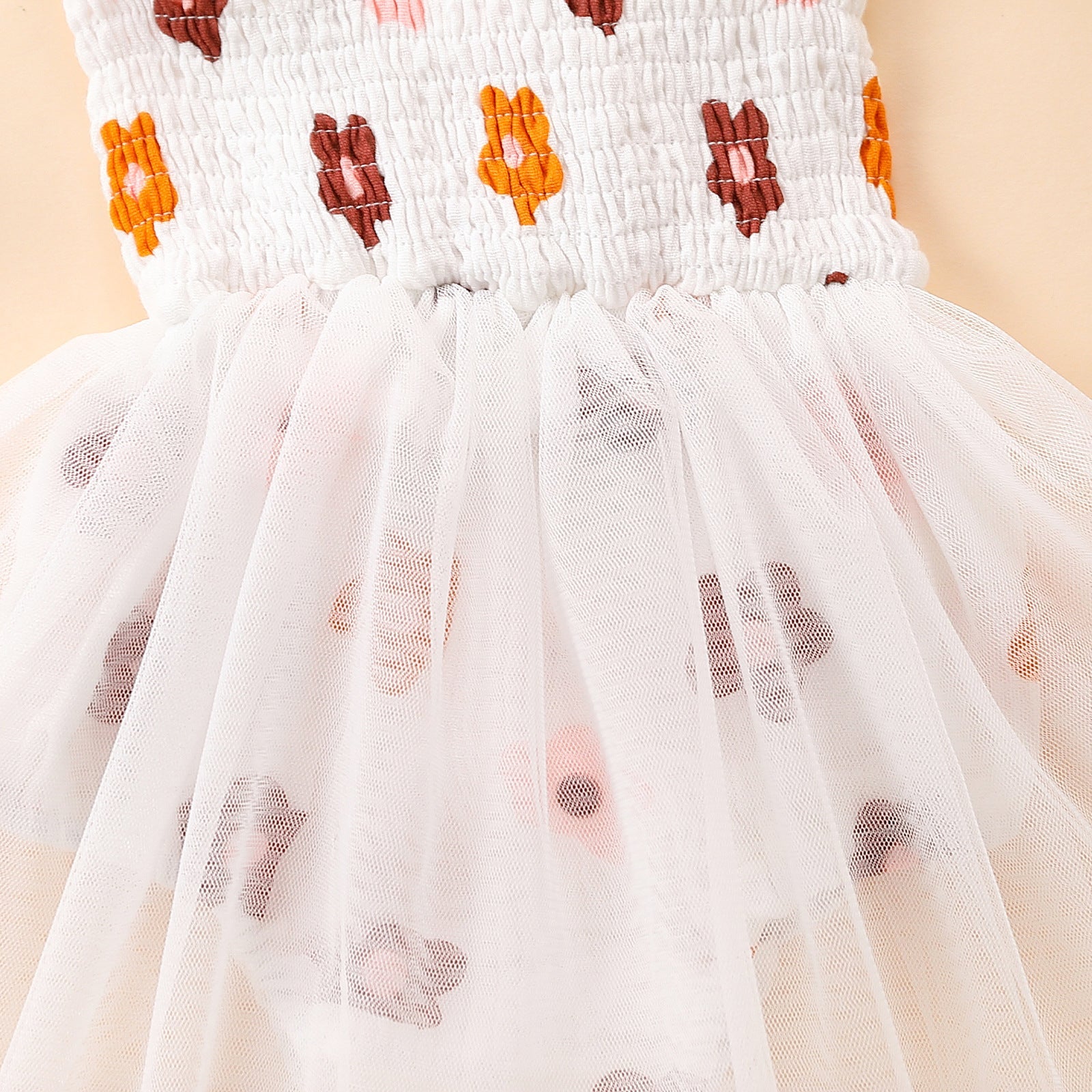 Floral Princess Girls Romper Dress – Soft Cotton Blend Outfit