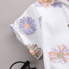 Floral Boys Shirt and Shorts Set – Lightweight Cotton Summer Outfit for Kids