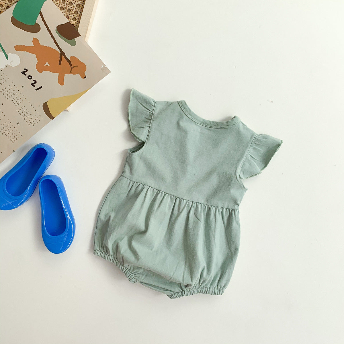 Flower Everyday Baby Girls Romper – Soft Cotton Comfy Outfit for Infants and Toddlers