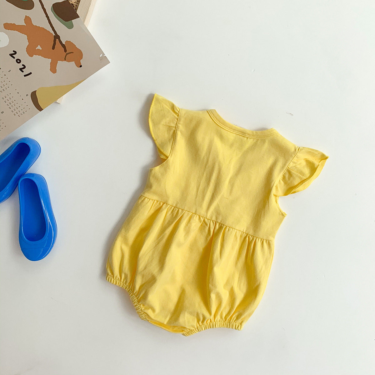 Flower Everyday Baby Girls Romper – Soft Cotton Comfy Outfit for Infants and Toddlers