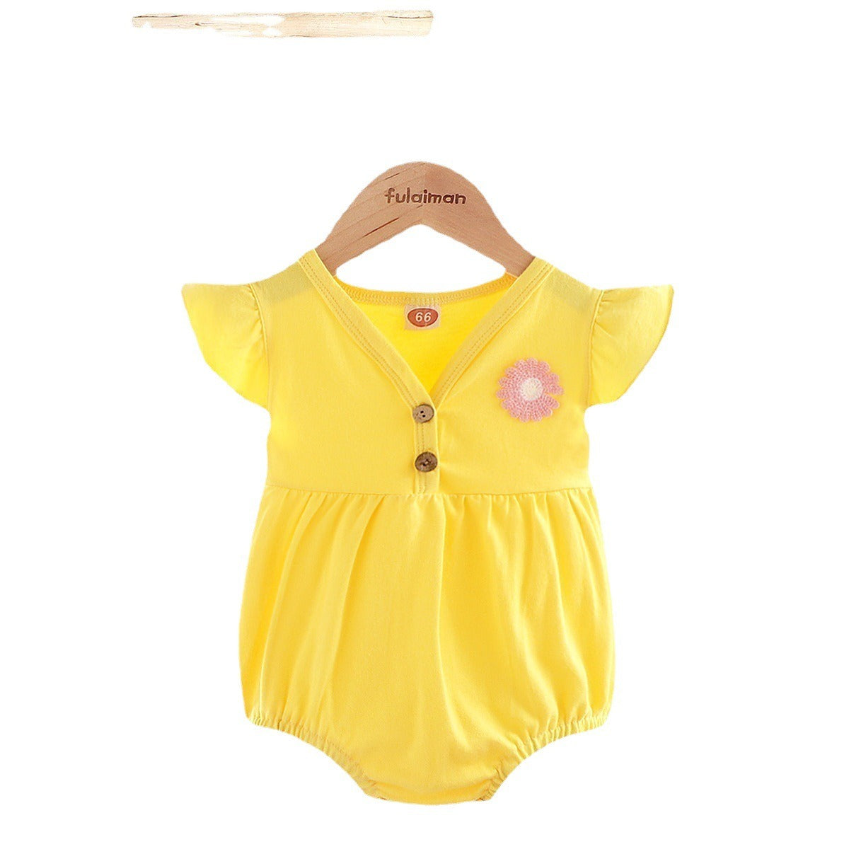 Flower Everyday Baby Girls Romper – Soft Cotton Comfy Outfit for Infants and Toddlers