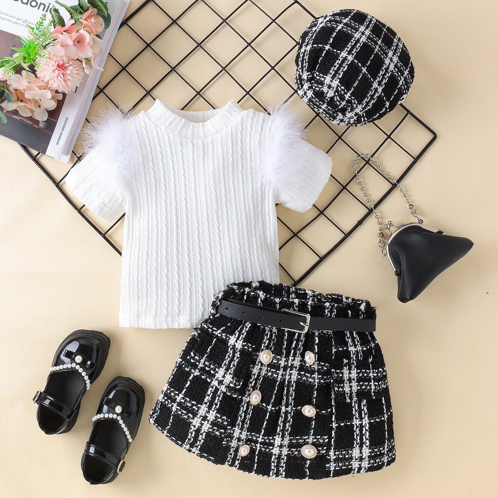 Nina Baby Girls Stylish Skirt Set with Matching Hat – Cute Cotton Blend Outfit