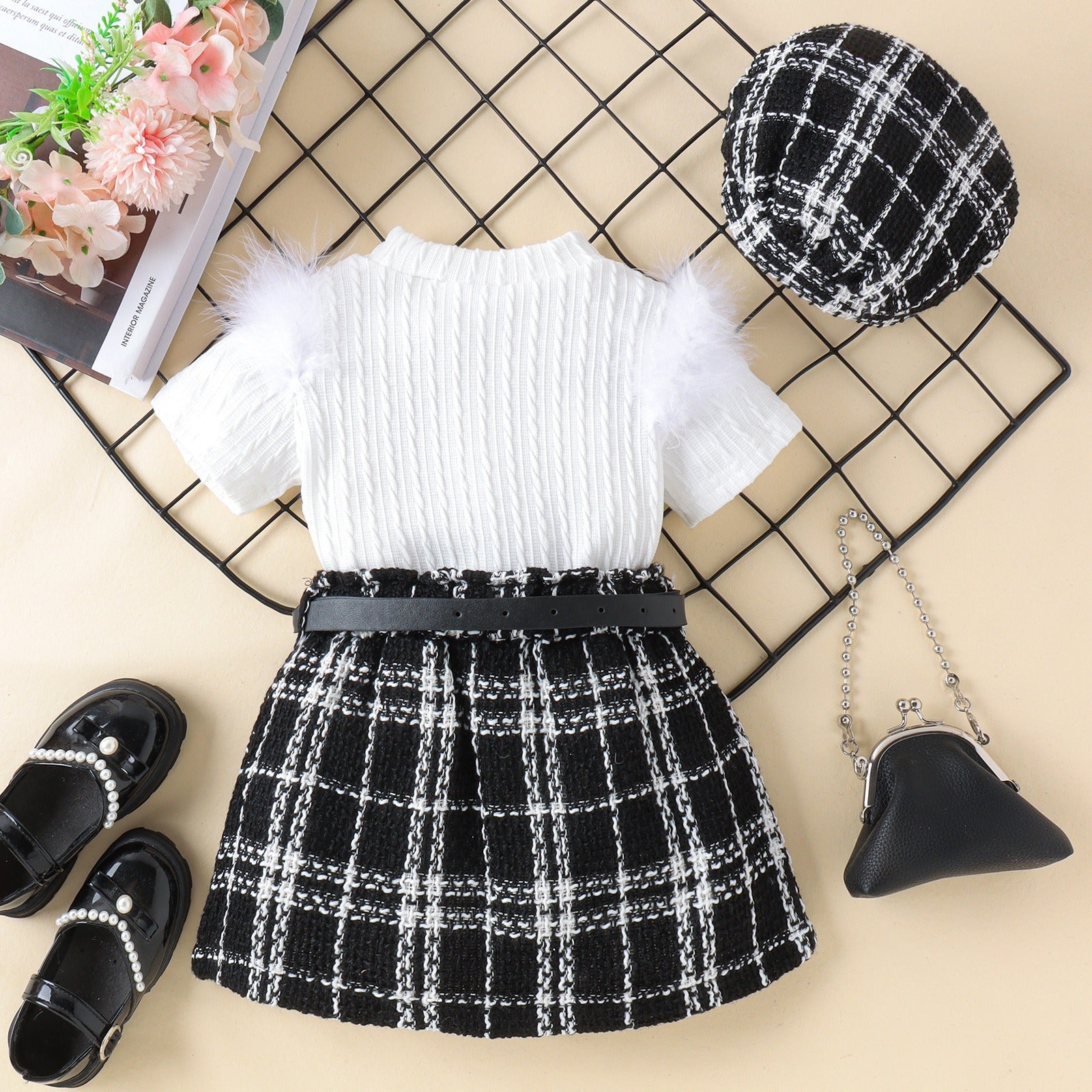 Nina Baby Girls Stylish Skirt Set with Matching Hat – Cute Cotton Blend Outfit