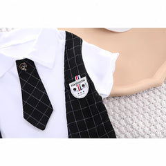 Gentleman Boys Party Set with Tie – Smart Cotton Blend Shirt and Shorts for Formal Events