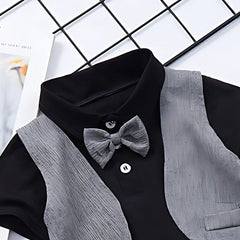 Gentleman Outfit Short Sleeve Boys Set – Smart Cotton Blend Shirt and Shorts for Special Occasions