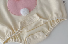 Gia Bunny Ears and Tail Baby Girls Romper – Soft Cotton One-Piece Outfit for Infants
