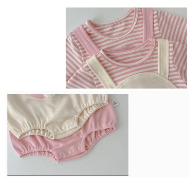 Gia Bunny Ears and Tail Baby Girls Romper – Soft Cotton One-Piece Outfit for Infants
