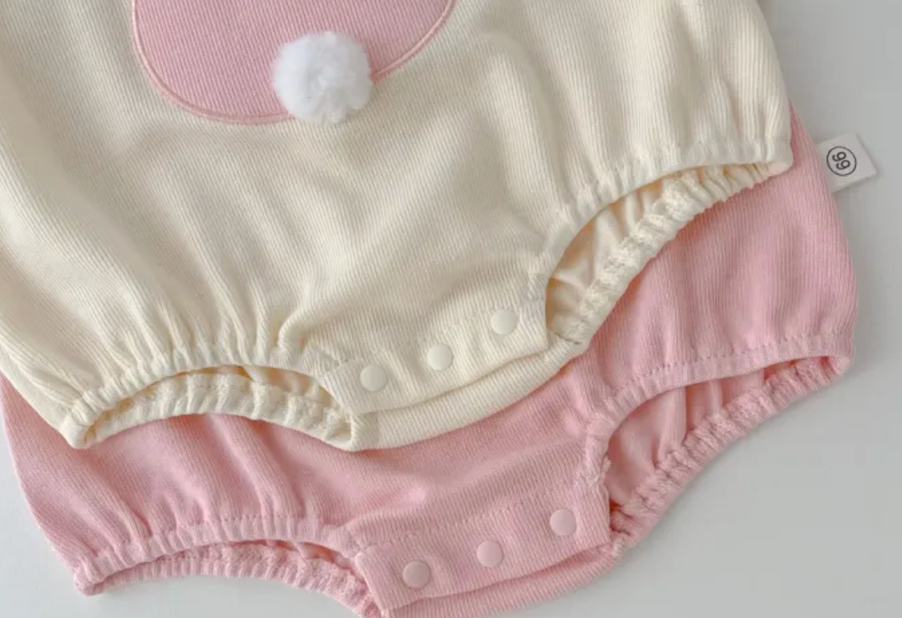 Gia Bunny Ears and Tail Baby Girls Romper – Soft Cotton One-Piece Outfit for Infants