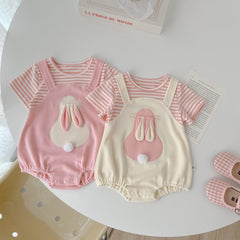 Gia Bunny Ears and Tail Baby Girls Romper – Soft Cotton One-Piece Outfit for Infants