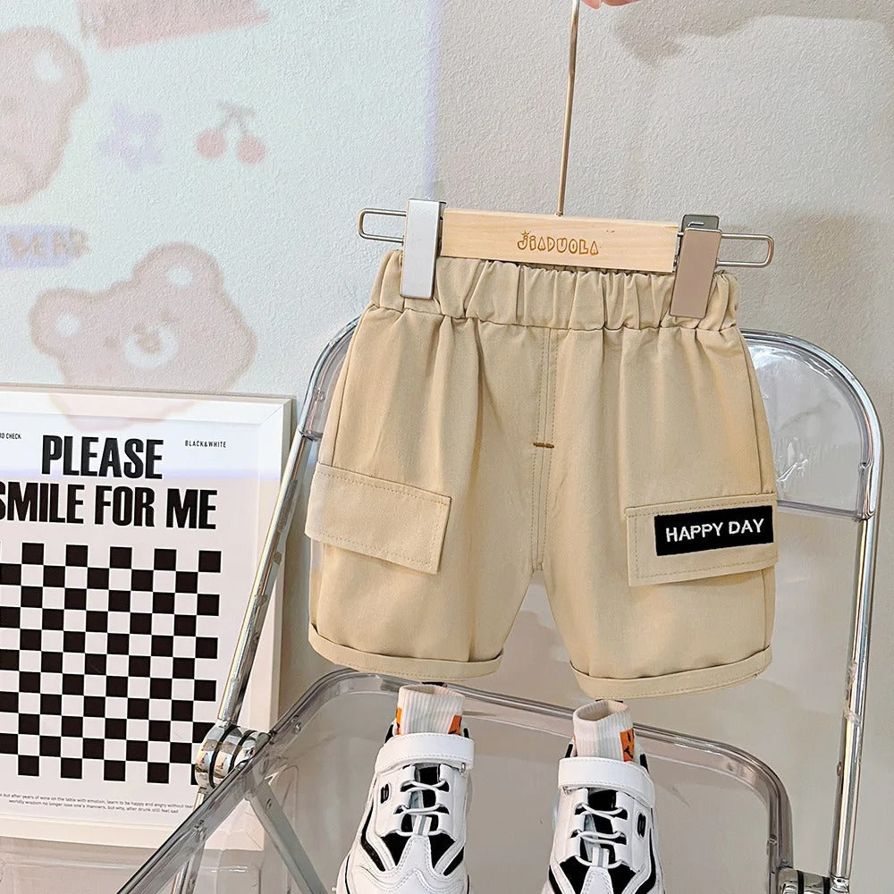 Boys Giraffe 3D Legs T-Shirt and Shorts Set – Fun Cotton Summer Outfit