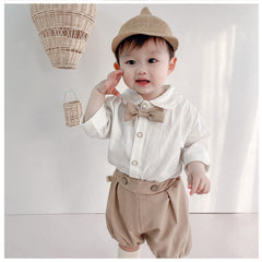 Handsome Baby Boys Shirt and Pant Set – Soft Cotton Two-Piece Outfit