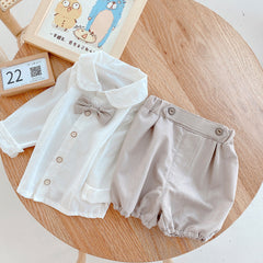 Handsome Baby Boys Shirt and Pant Set – Soft Cotton Two-Piece Outfit
