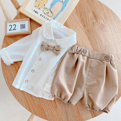 Handsome Baby Boys Shirt and Pant Set – Soft Cotton Two-Piece Outfit