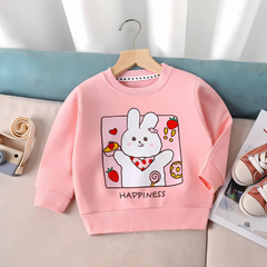 Happiness Girls Cotton Sweatshirt T-shirt – Casual Long Sleeve Top