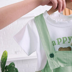 Happy Day Bear Hanging Baby Jumpsuit – Unisex Cotton Romper for Boys and Girls