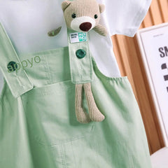 Happy Day Bear Hanging Baby Jumpsuit – Unisex Cotton Romper for Boys and Girls