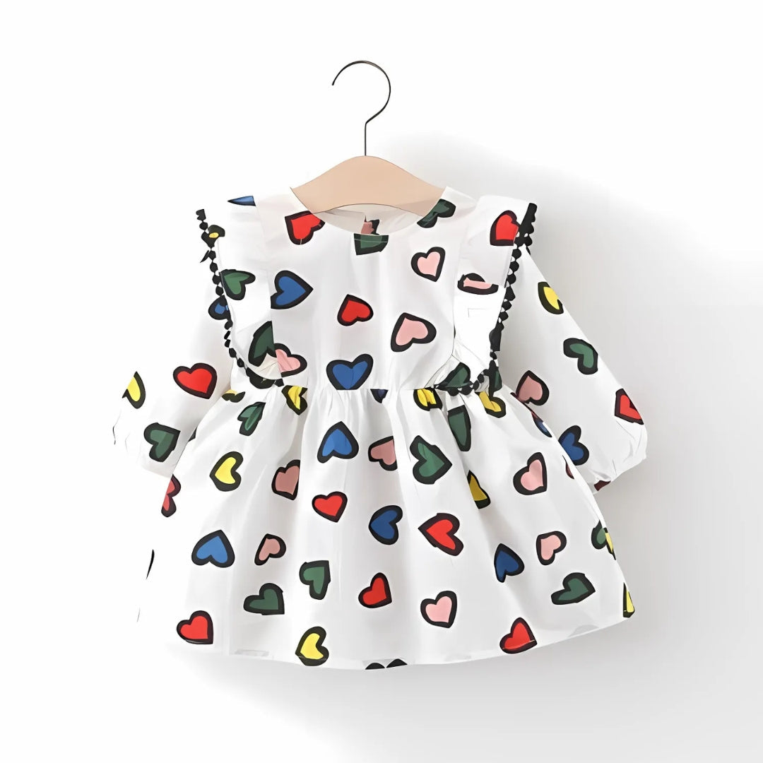 Happy Hearts Colourful Cotton Girls Dress – Comfortable Everyday and Party Wear
