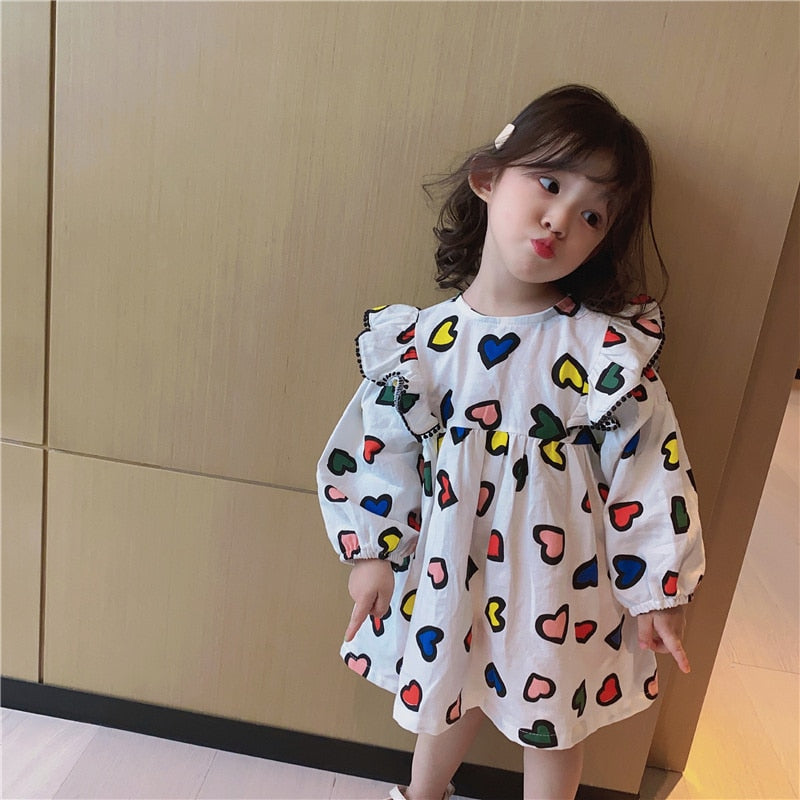 Happy Hearts Colourful Cotton Girls Dress – Comfortable Everyday and Party Wear