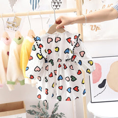 Happy Hearts Colourful Cotton Girls Dress – Comfortable Everyday and Party Wear
