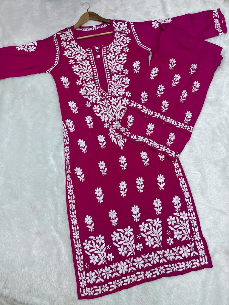 Dua Modal Premium Chikankari Kurti Set