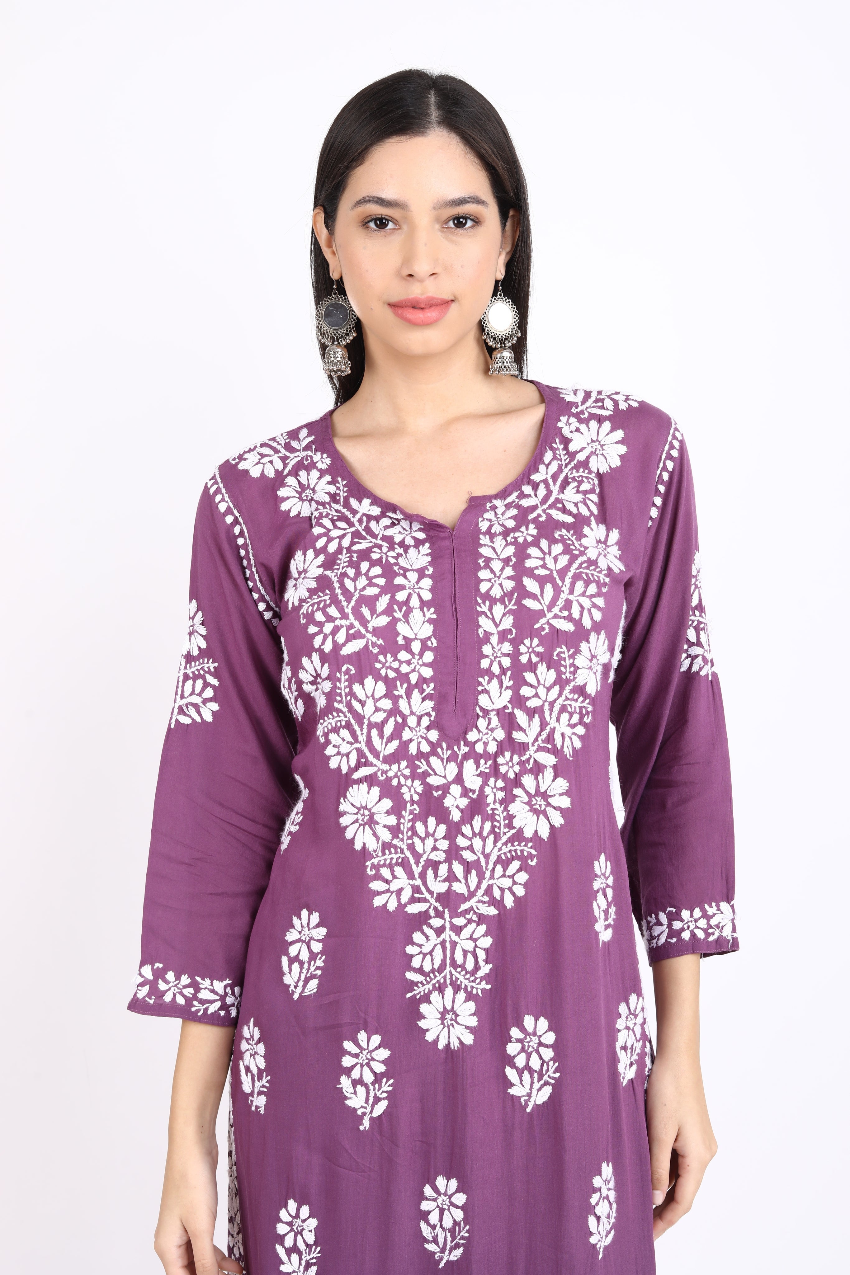 Lali Modal Chikankari Kurti Set