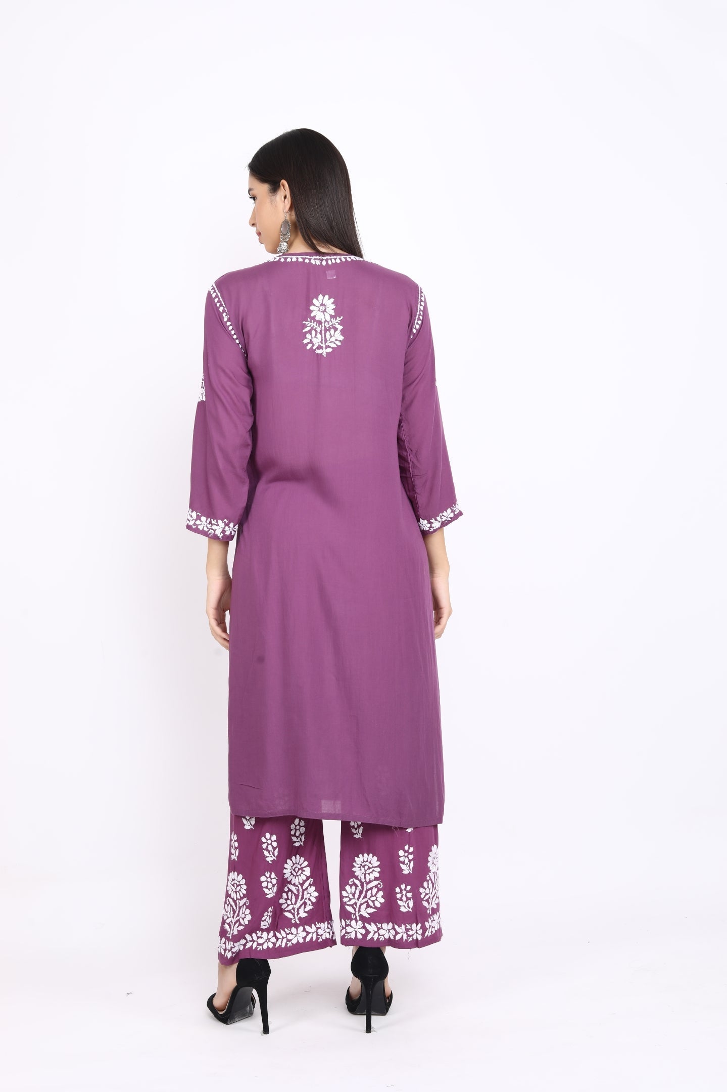 Lali Modal Chikankari Kurti Set