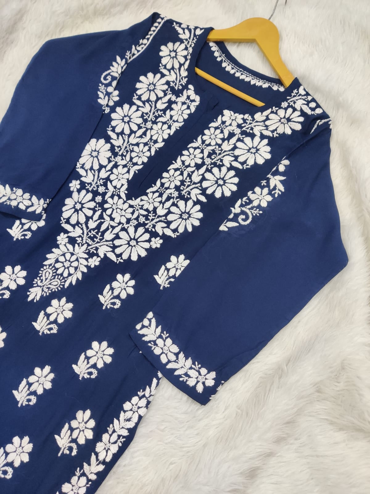 Bela Chikankari Long Kurta